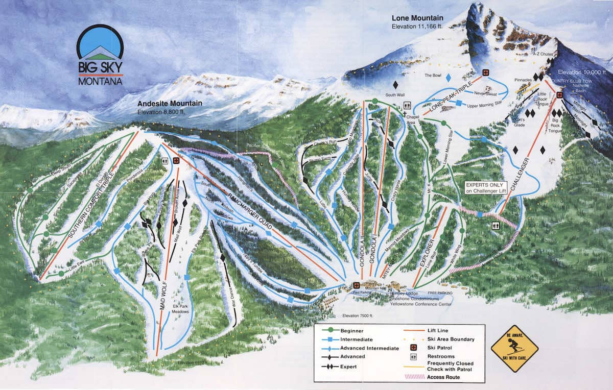 1991 Big Sky Resort Map