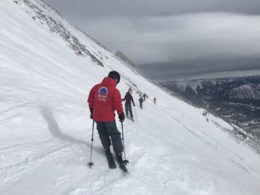 Skier traversing