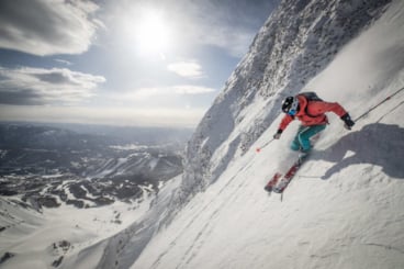 Skier in the Big Couloir