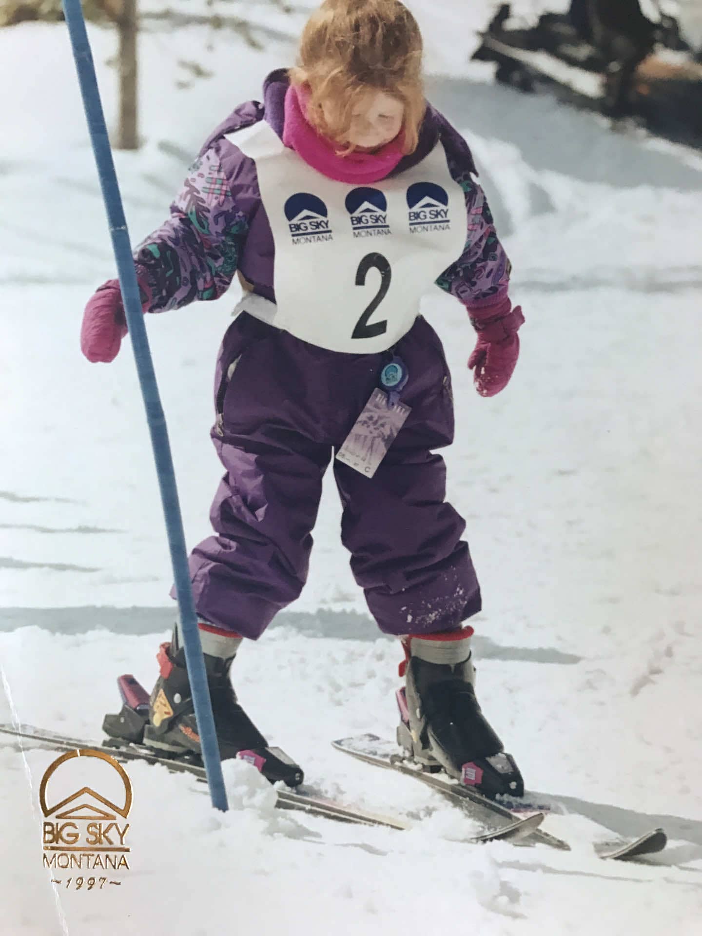 Zabawa skiing as a kid