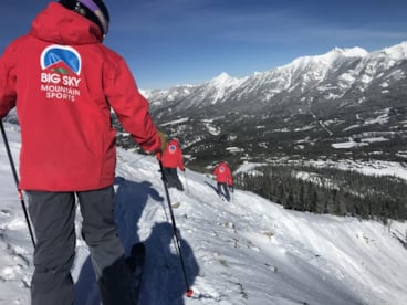 Skier in Big Sky Mountain Sports uniform